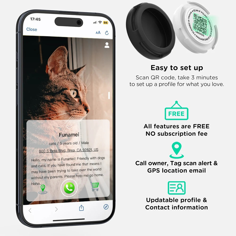 Collar Airtag con Código QR